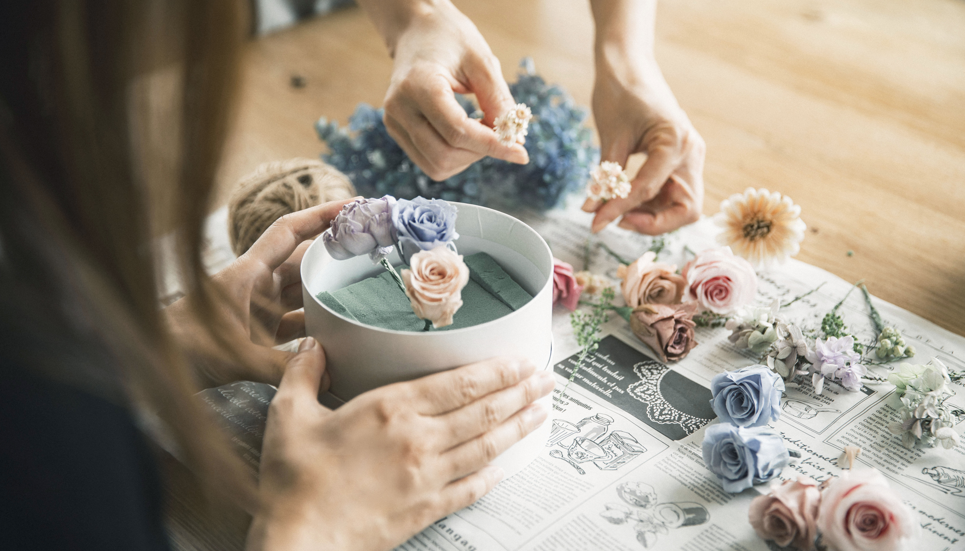 プリザーブドフラワーの作品